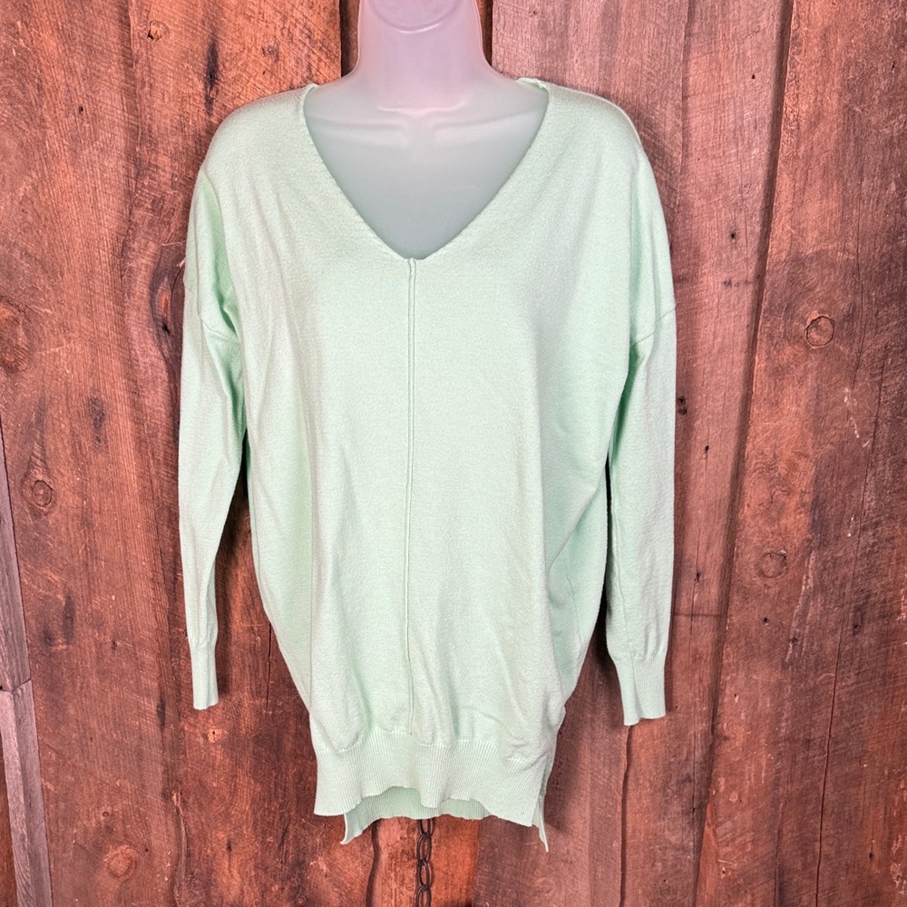 Sweaterland Mint Green V-Neck Women's Sweater